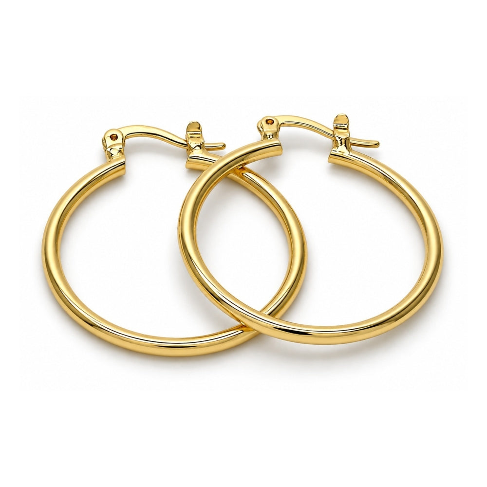Oro Laminado Medium Hoop, Gold Filled Style Polished, Golden Finish
