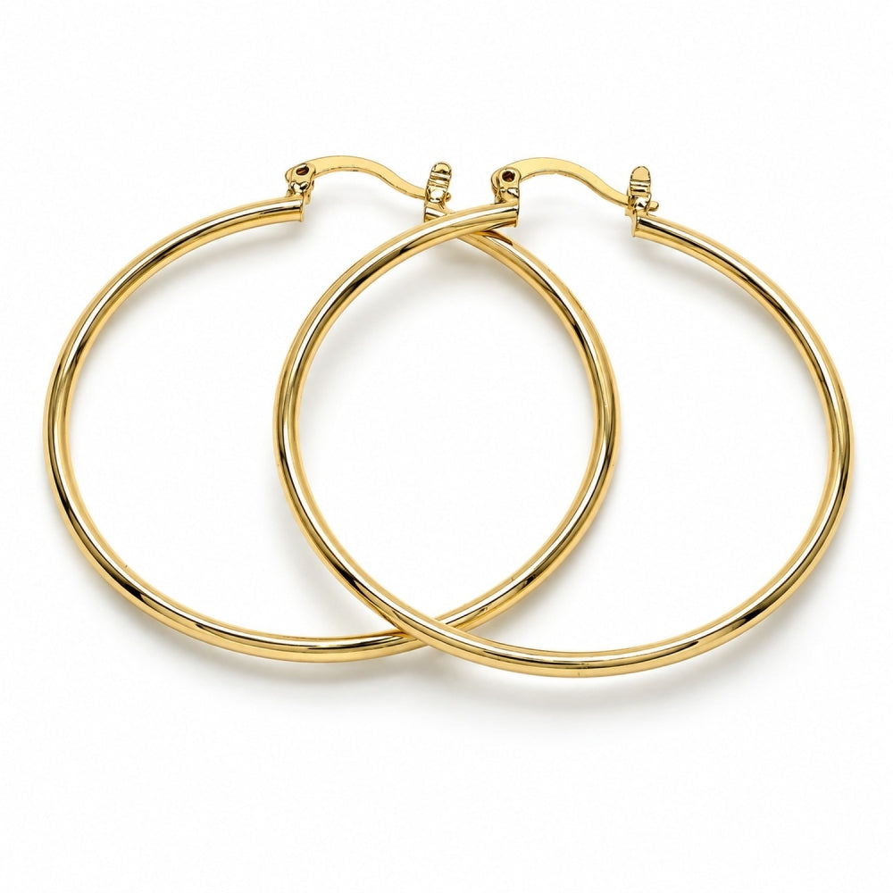 Oro Laminado Medium Hoop, Gold Filled Style Polished, Golden Finish