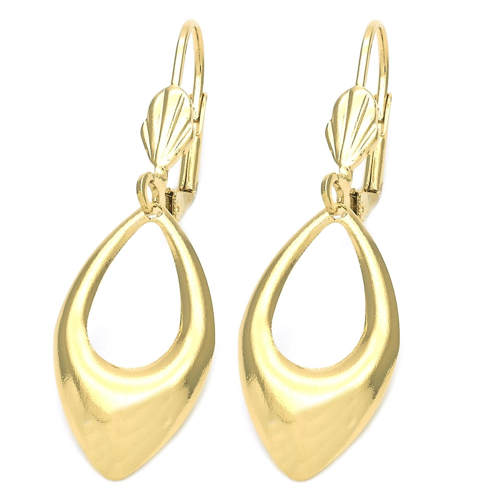 Oro Laminado Dangle Earring, Gold Filled Style Polished, Golden Finish