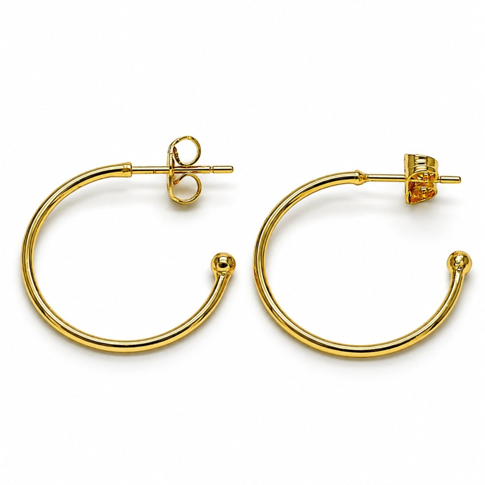 Oro Laminado Medium Hoop, Gold Filled Style Polished, Golden Finish
