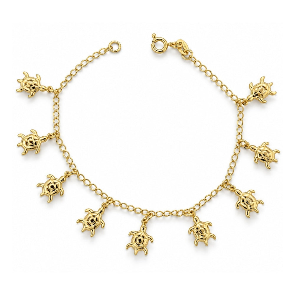 Oro Laminado Charm Bracelet, Gold Filled Style Polished, Golden Finish