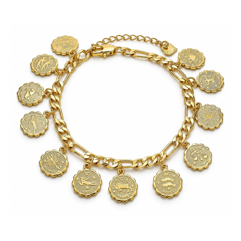 Oro Laminado Charm Bracelet, Gold Filled Style Polished, Golden Finish