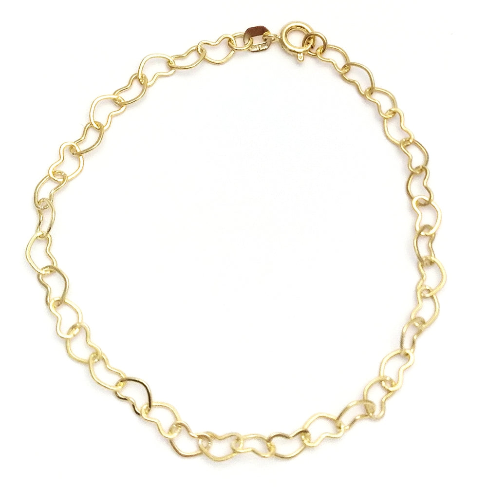 Oro Laminado Basic Bracelet, Gold Filled Style Heart Design, Polished, Golden Finish