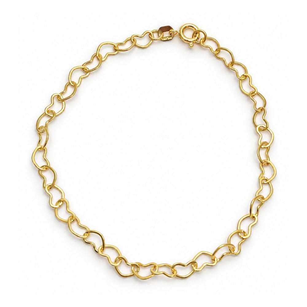 Oro Laminado Basic Bracelet, Gold Filled Style Heart Design, Polished, Golden Finish