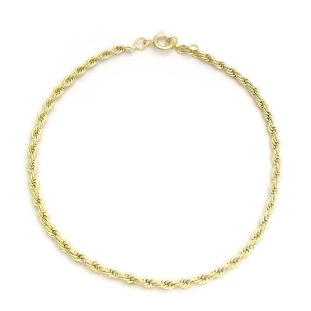 Oro Laminado Fancy Bracelet, Gold Filled Style Rope Design, Polished, Golden Finish