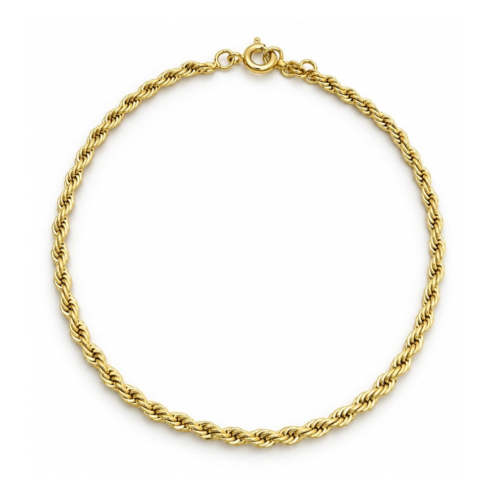 Oro Laminado Fancy Bracelet, Gold Filled Style Rope Design, Polished, Golden Finish