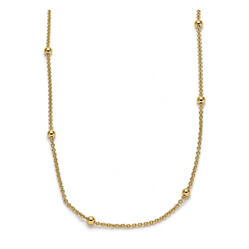 Oro Laminado Basic Necklace, Gold Filled Style Rolo Design, Polished, Golden Finish
