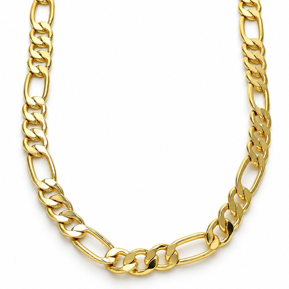 Oro Laminado Basic Necklace, Gold Filled Style Figaro Design, Polished, Golden Finish