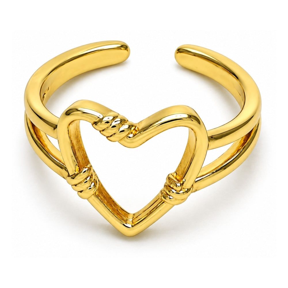 Oro Laminado Elegant Ring, Gold Filled Style Heart Design, Polished, Golden Finish