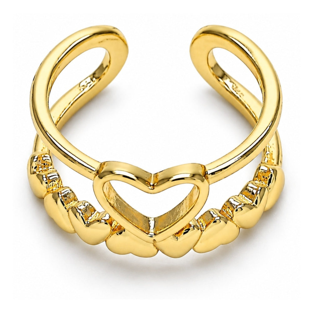 Oro Laminado Elegant Ring, Gold Filled Style Heart Design, Polished, Golden Finish