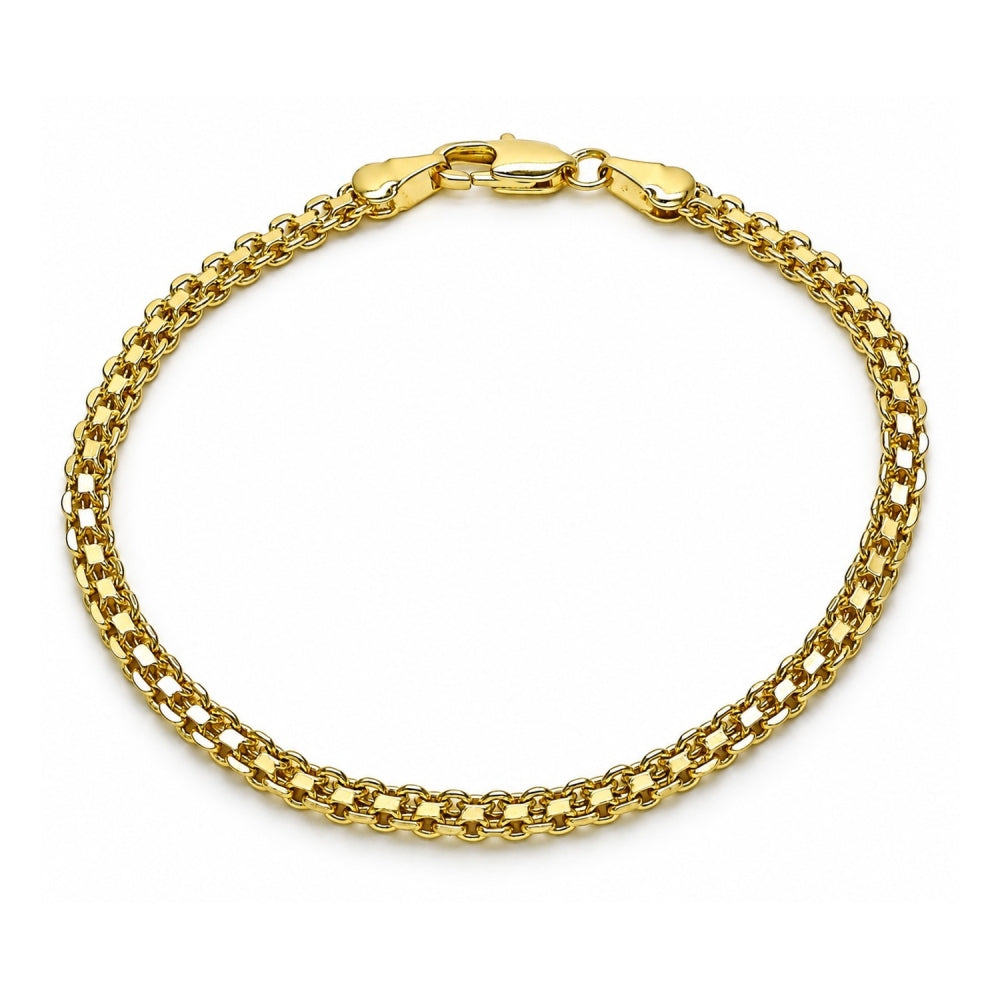 Oro Laminado Basic Bracelet, Gold Filled Style Bismark Design, Polished, Golden Finish