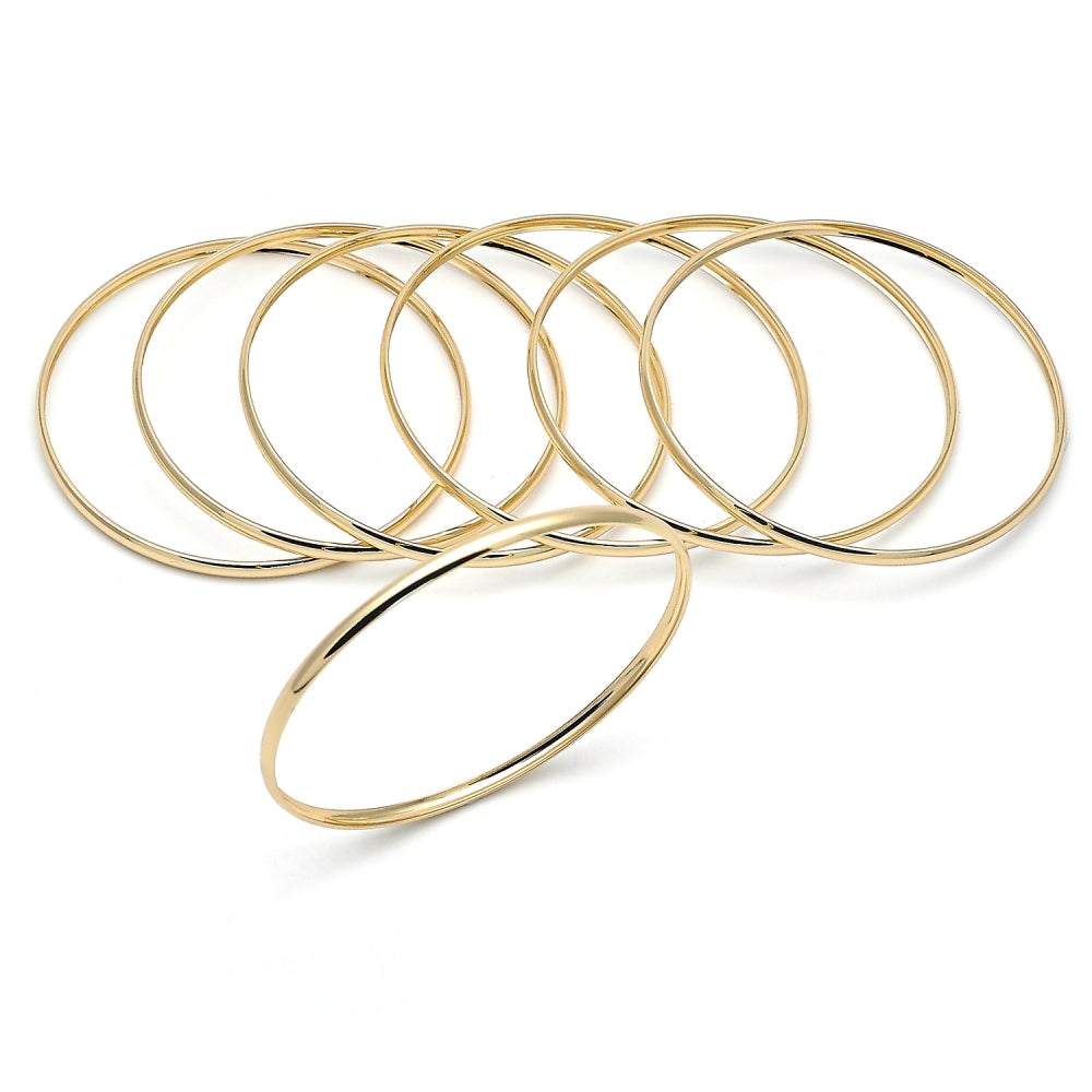 Oro Laminado Semanario Bangle, Gold Filled Style Polished, Golden Finish