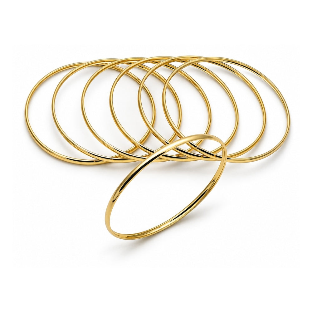 Oro Laminado Semanario Bangle, Gold Filled Style Polished, Golden Finish