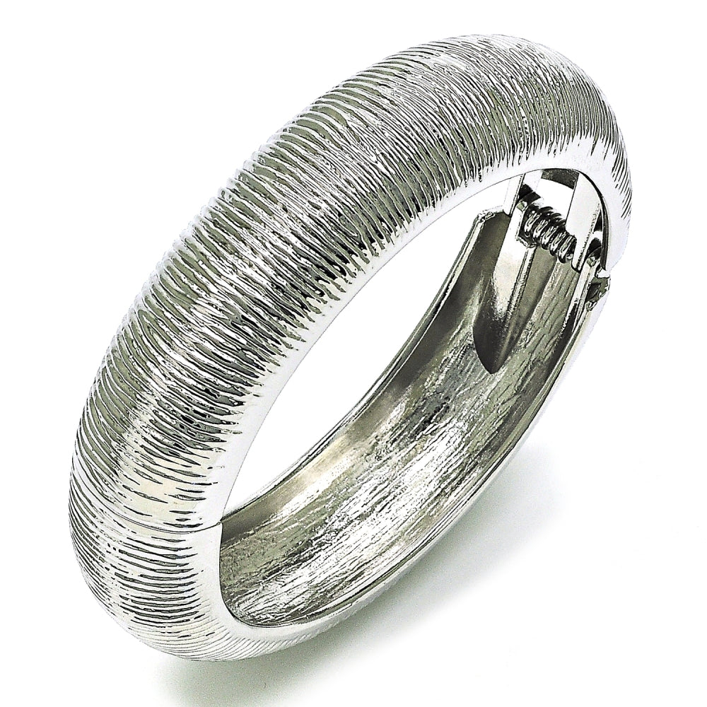 Rhodium Gold Filled Individual Bangle, Brushed Finish, Rhodium Finish