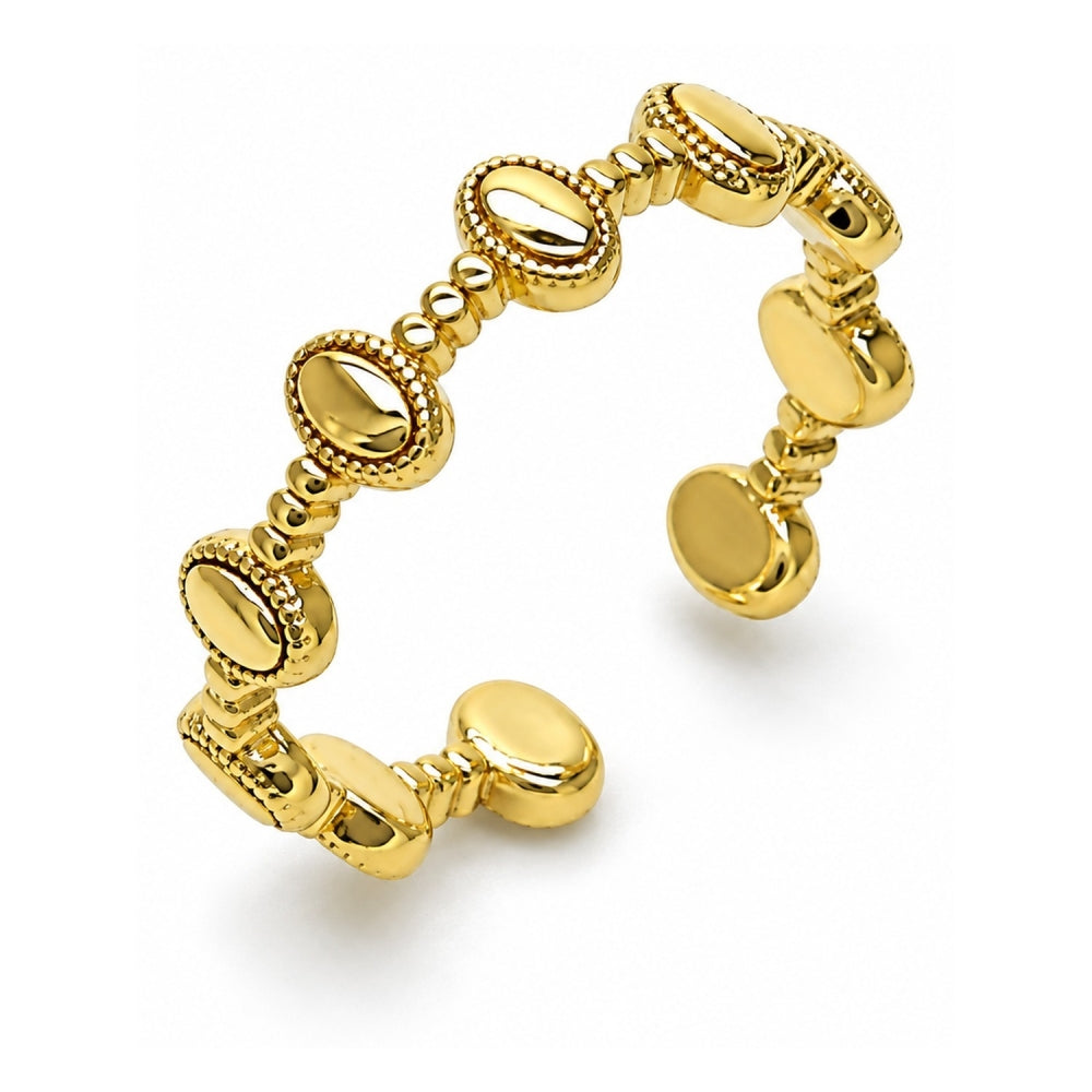 Oro Laminado Elegant Ring, Gold Filled Style Diamond Cutting Finish, Golden Finish