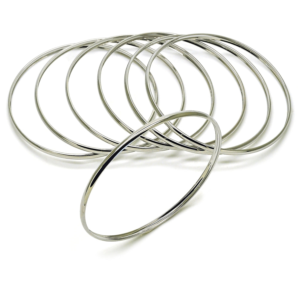 Rhodium Gold Filled Semanario Bangle, Polished, Rhodium Finish