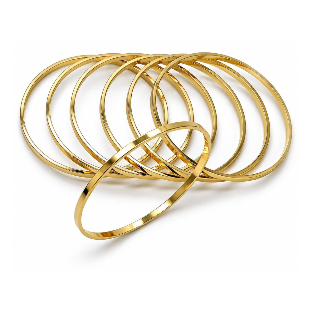 Oro Laminado Semanario Bangle, Gold Filled Style Polished, Golden Finish