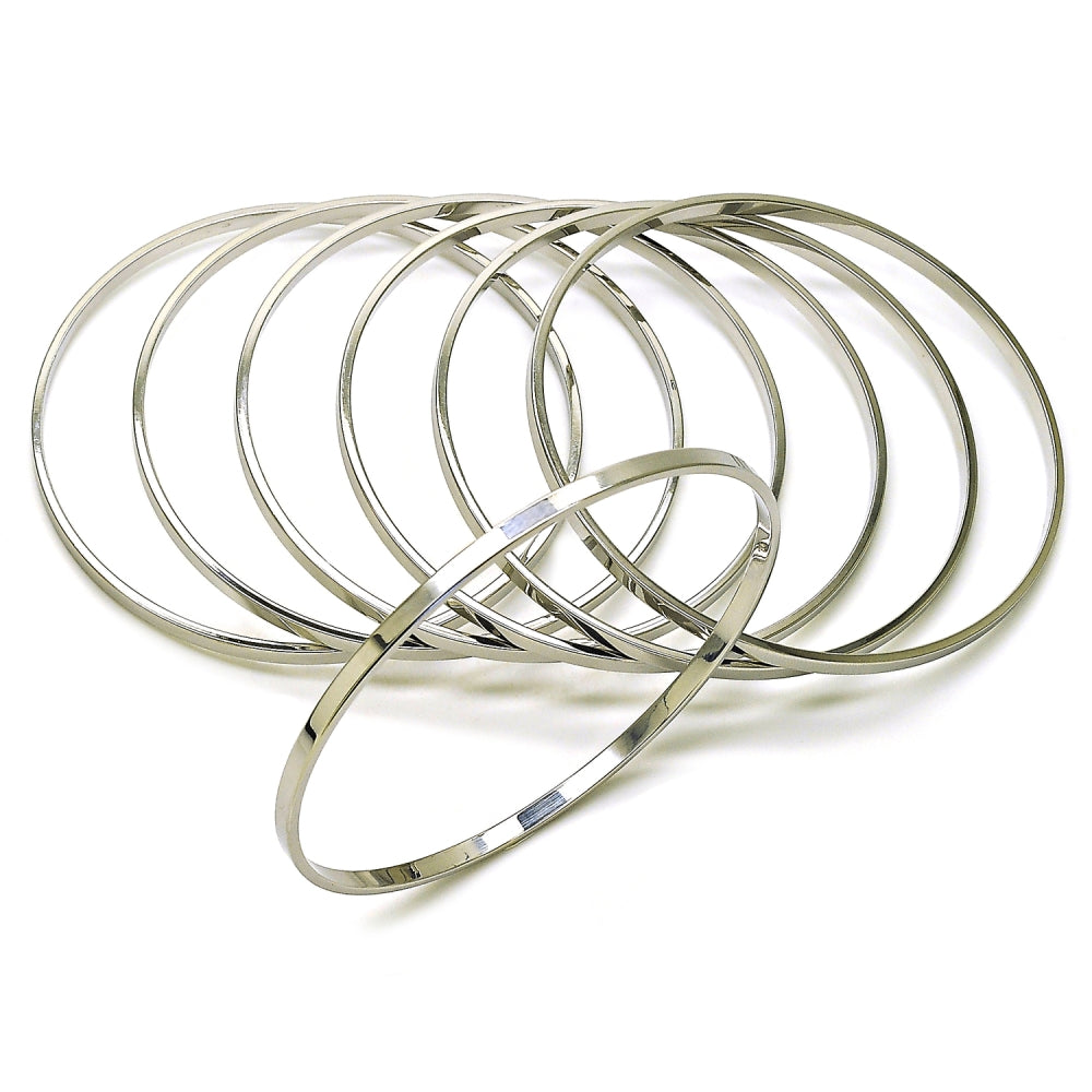 Rhodium Gold Filled Semanario Bangle, Polished, Rhodium Finish