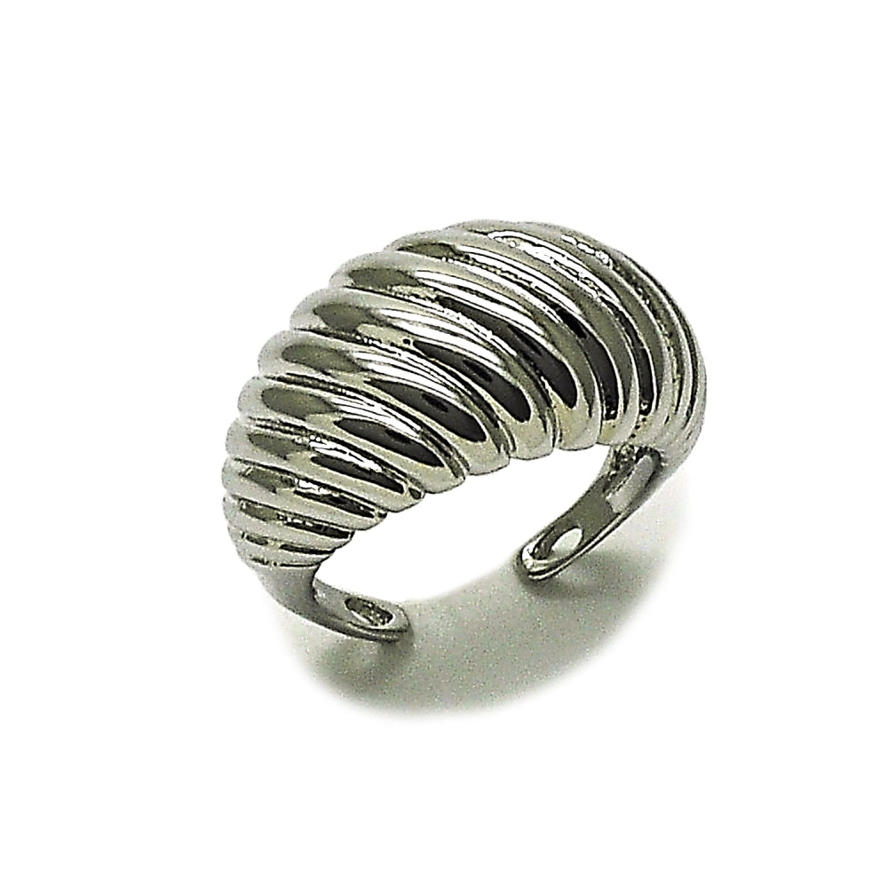 Rhodium Gold Filled Elegant Ring, Twist Design, Polished, Rhodium Finish