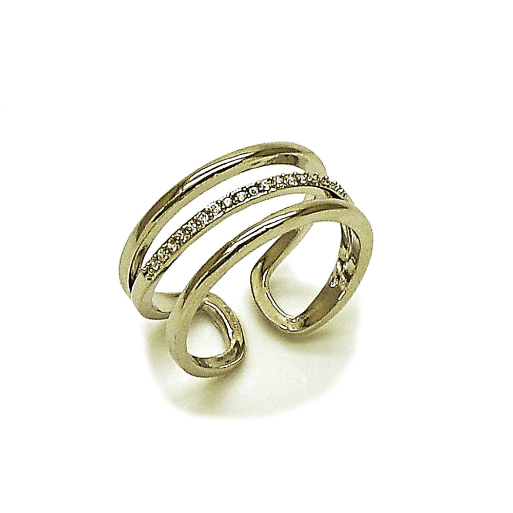 Rhodium Gold Filled Multi Stone Ring, with White Micro Pave, Polished, Rhodium Finish
