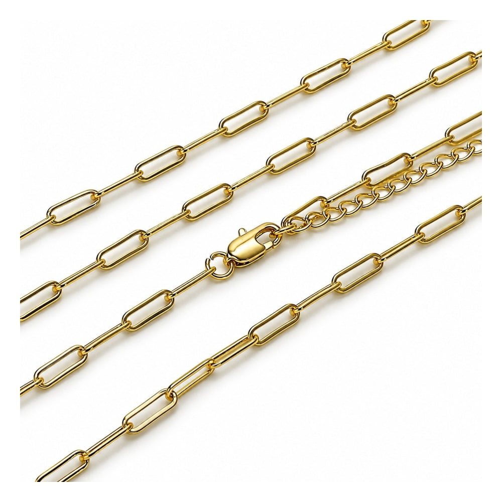 Oro Laminado Basic Necklace, Gold Filled Style Paperclip Design, Polished, Golden Finish
