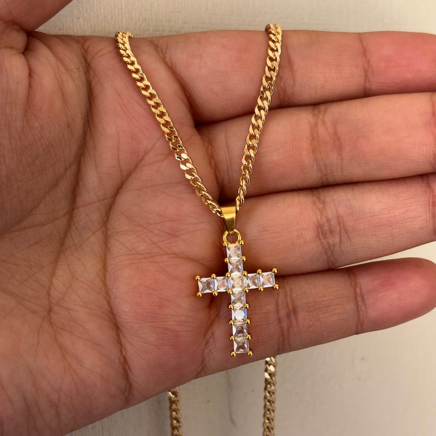 Large White Cross Necklace