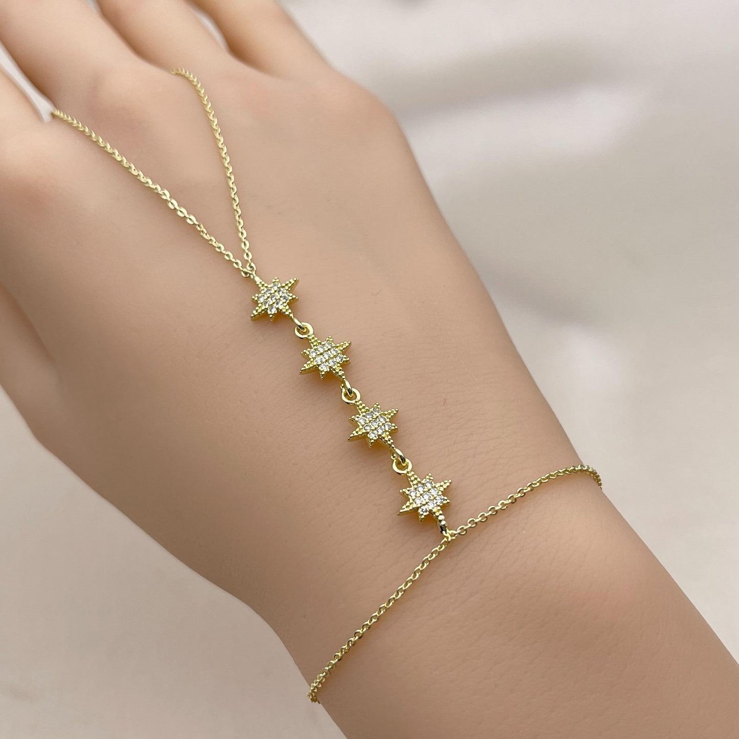 Sparkle Row Hand Chain