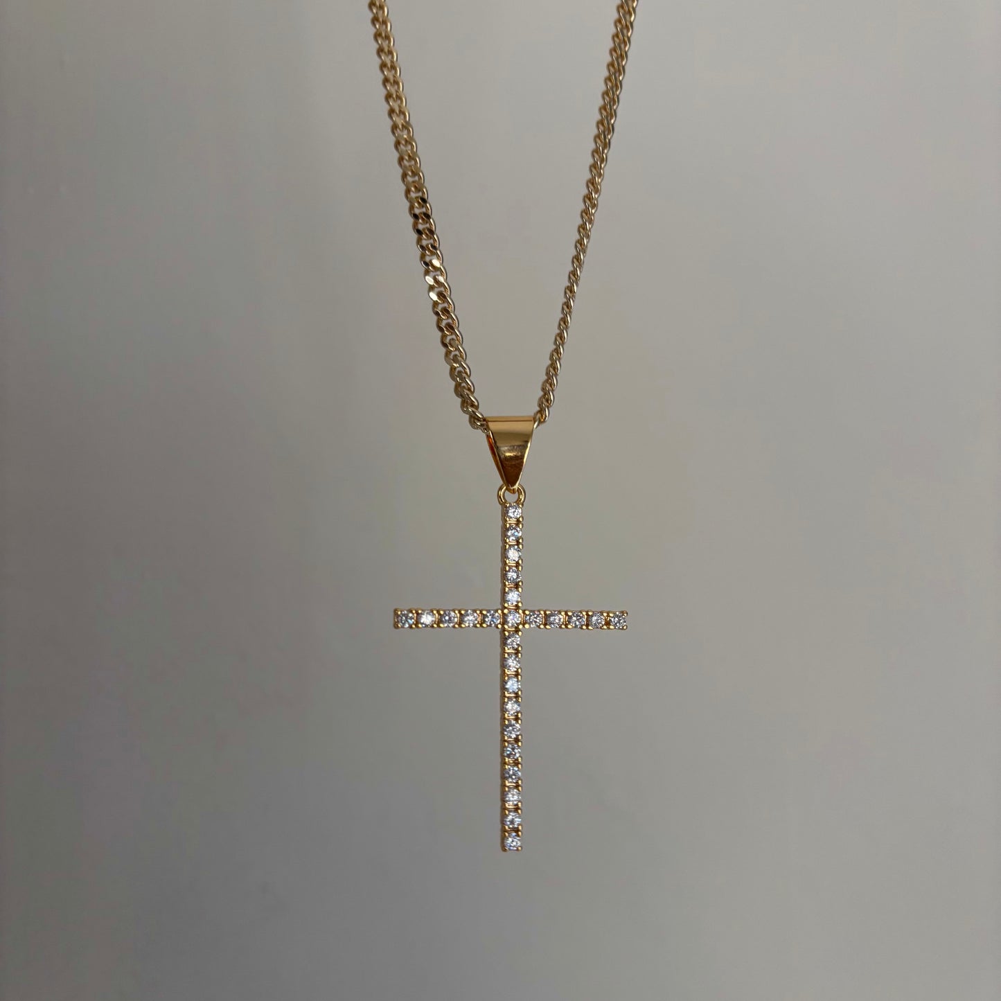 Thin Large Cross Necklace