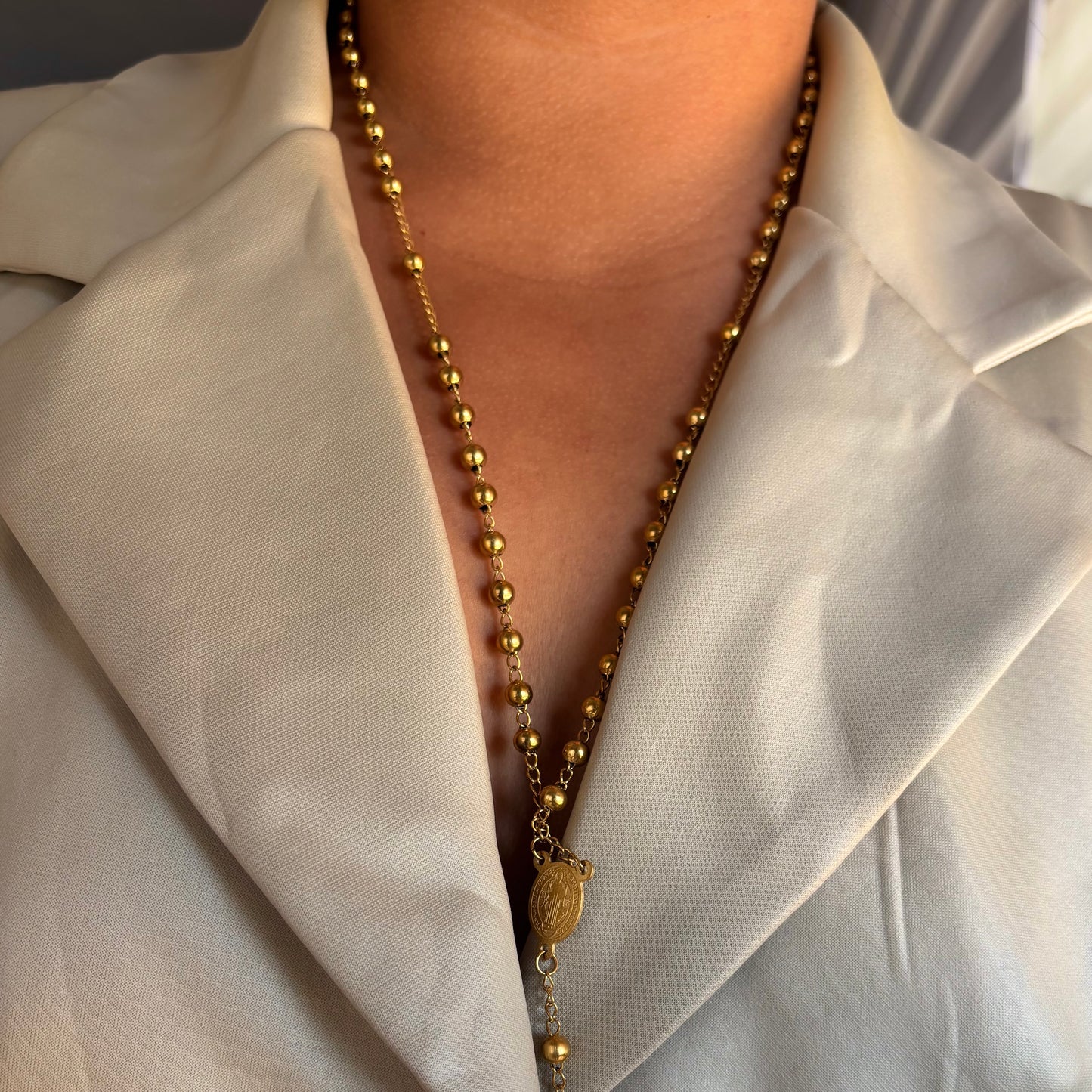 24 Inch All Gold Rosary