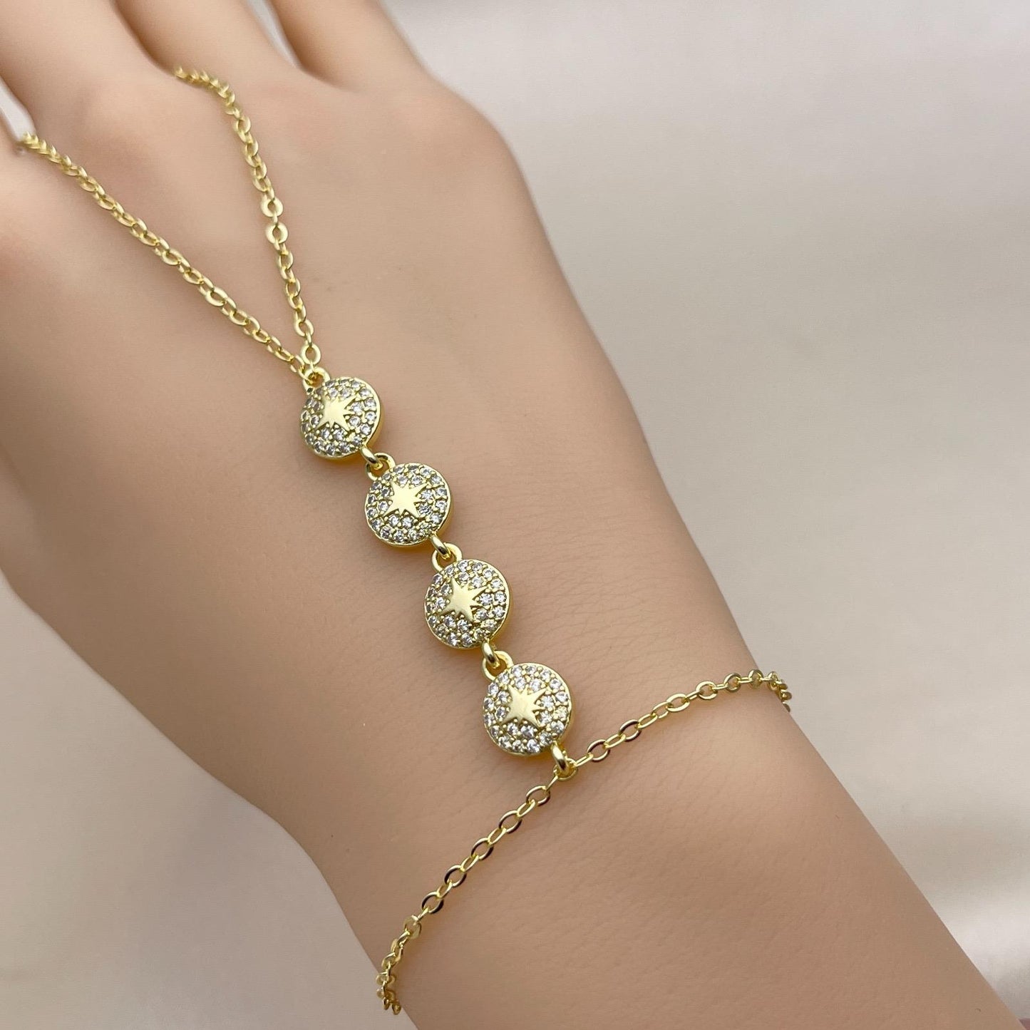 4 Sparkle Circle Hand Chain