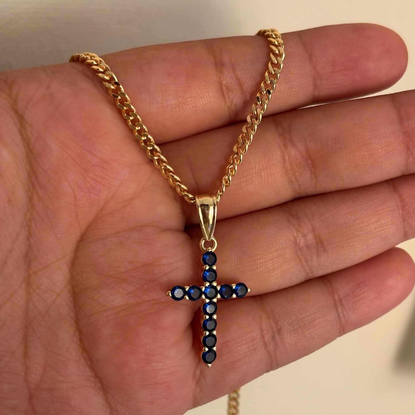 Sapphire Cross Necklace