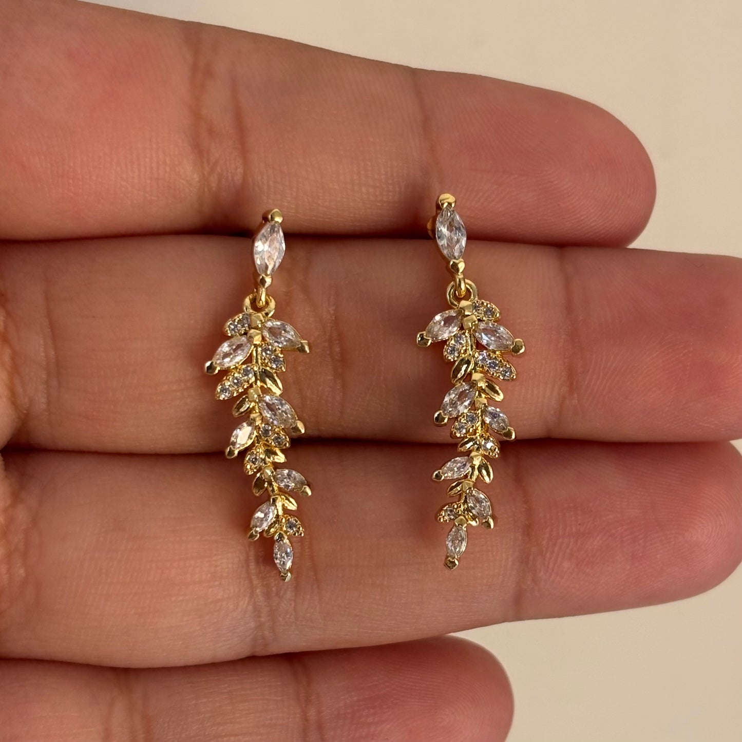 Crystal Feather Earrings