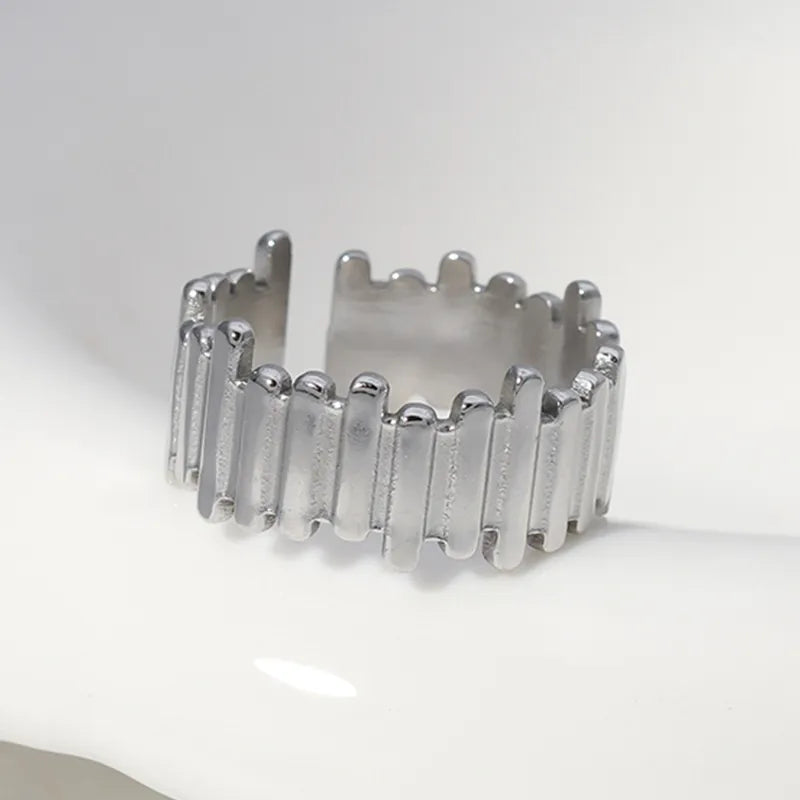 Silver Striped Ring