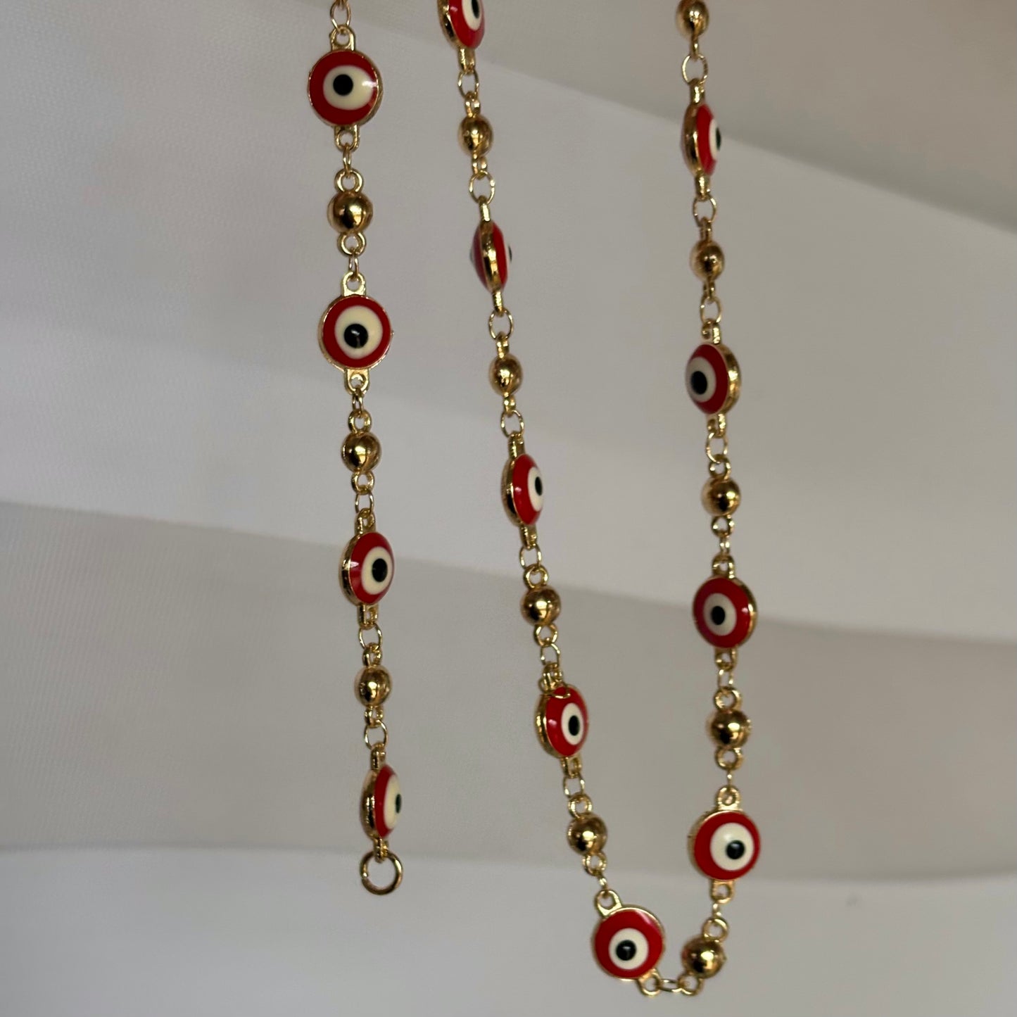 Red Evil Eye Necklace and Bracelet Set