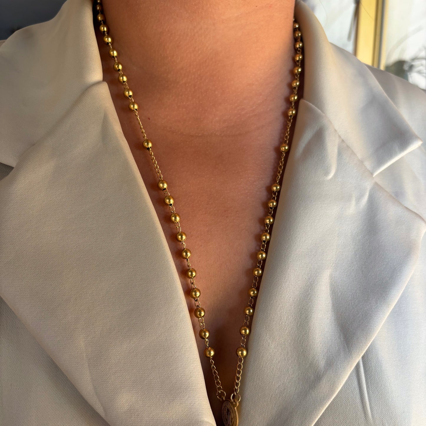 24 Inch All Gold Rosary