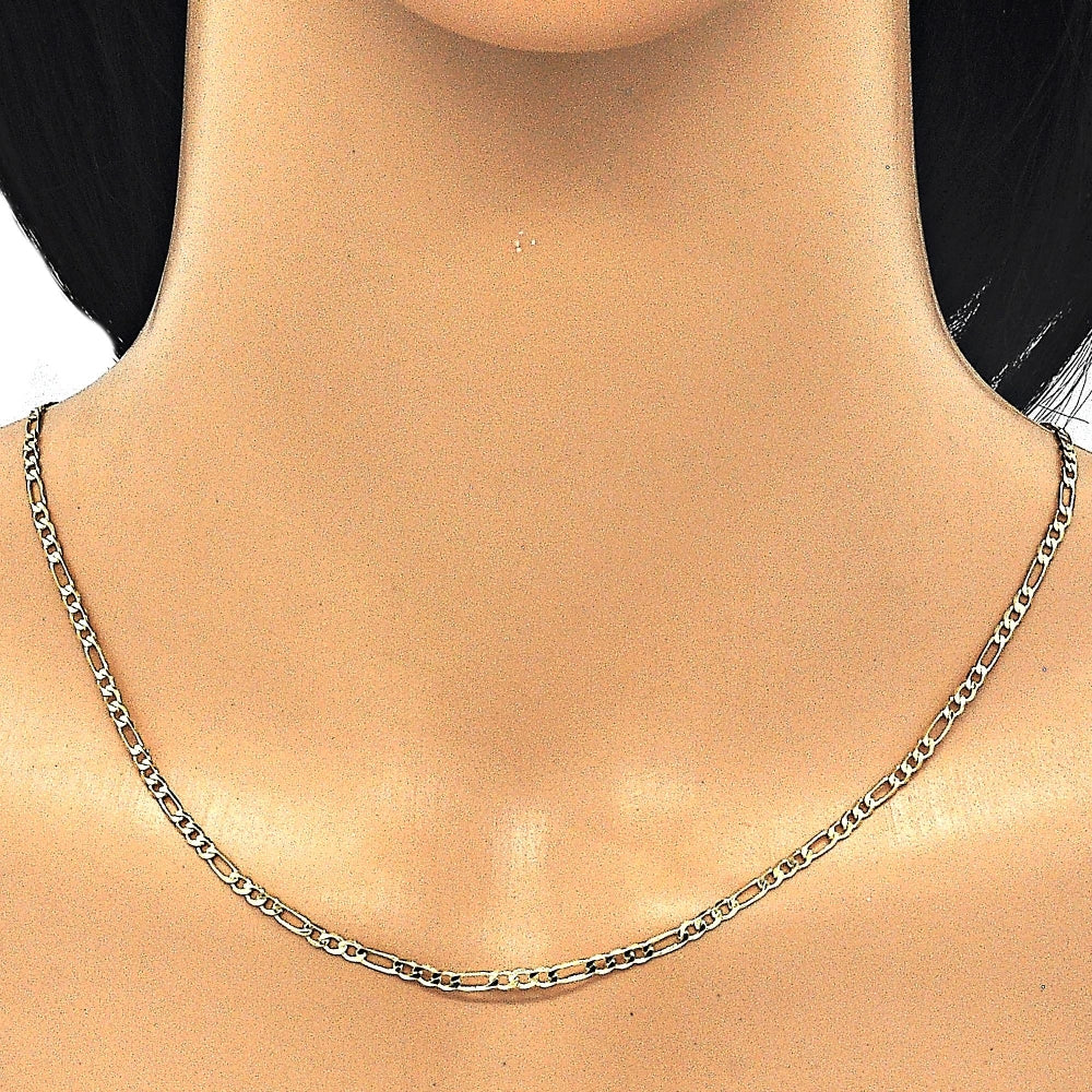 Oro Laminado Basic Necklace, Gold Filled Style Figaro Design, Polished, Golden Finish