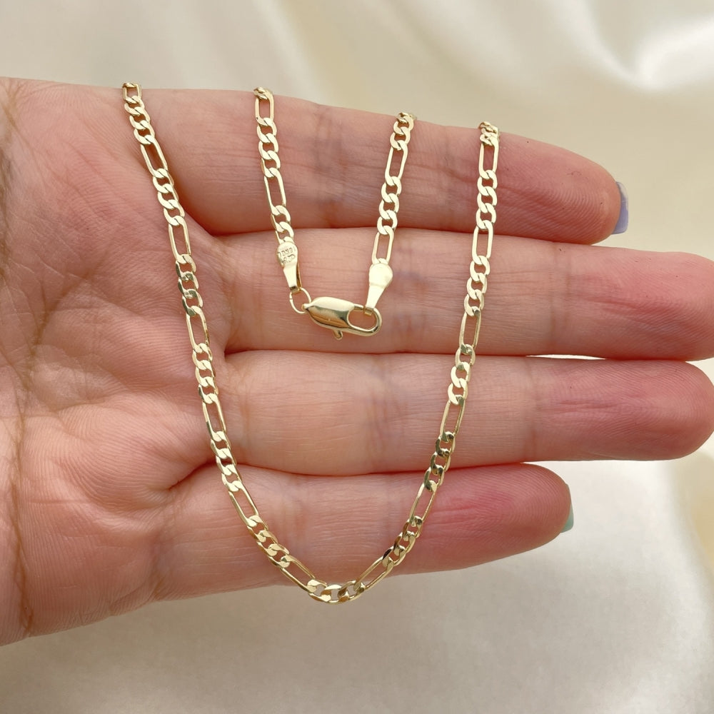 Oro Laminado Basic Necklace, Gold Filled Style Figaro Design, Polished, Golden Finish