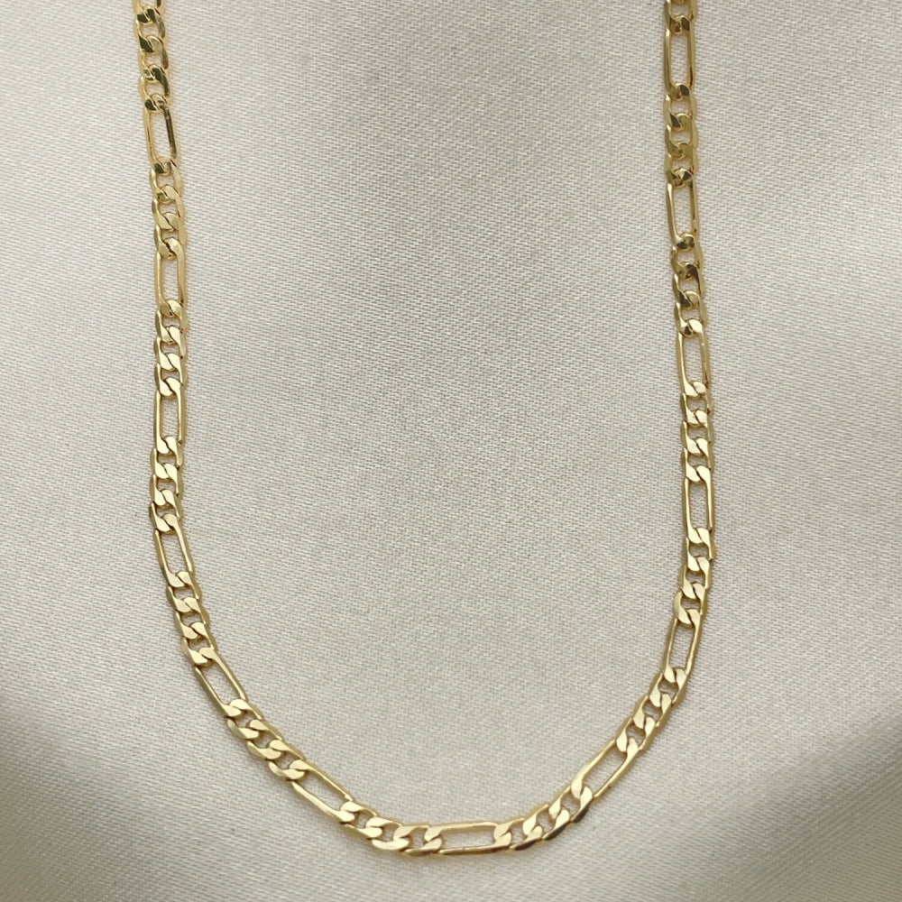 Oro Laminado Basic Necklace, Gold Filled Style Figaro Design, Polished, Golden Finish
