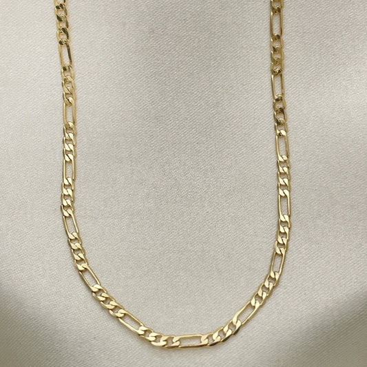 Oro Laminado Basic Necklace, Gold Filled Style Figaro Design, Polished, Golden Finish