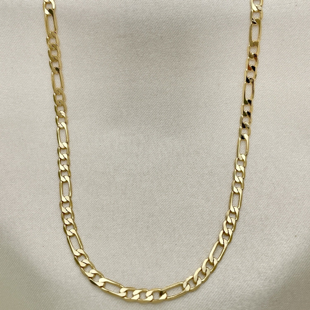 Oro Laminado Basic Necklace, Gold Filled Style Figaro Design, Polished, Golden Finish