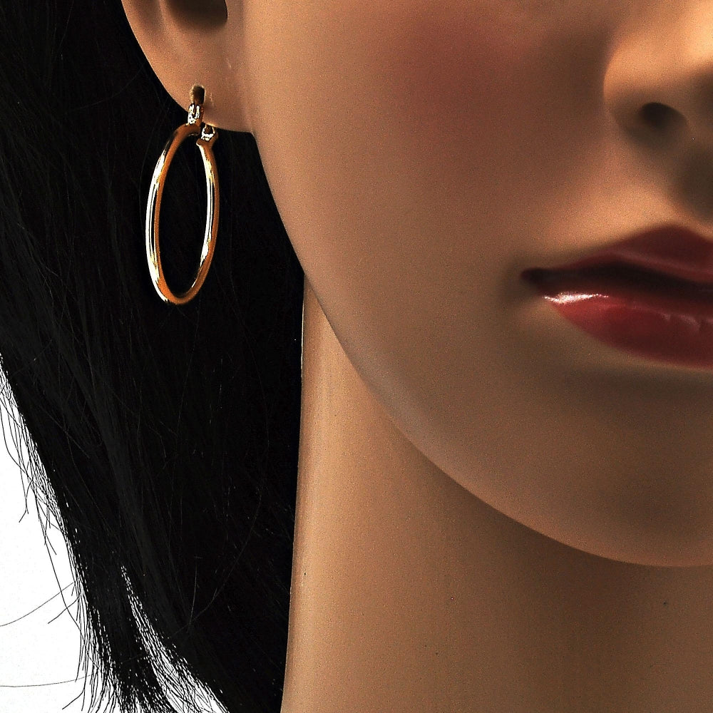 Oro Laminado Medium Hoop, Gold Filled Style Polished, Golden Finish