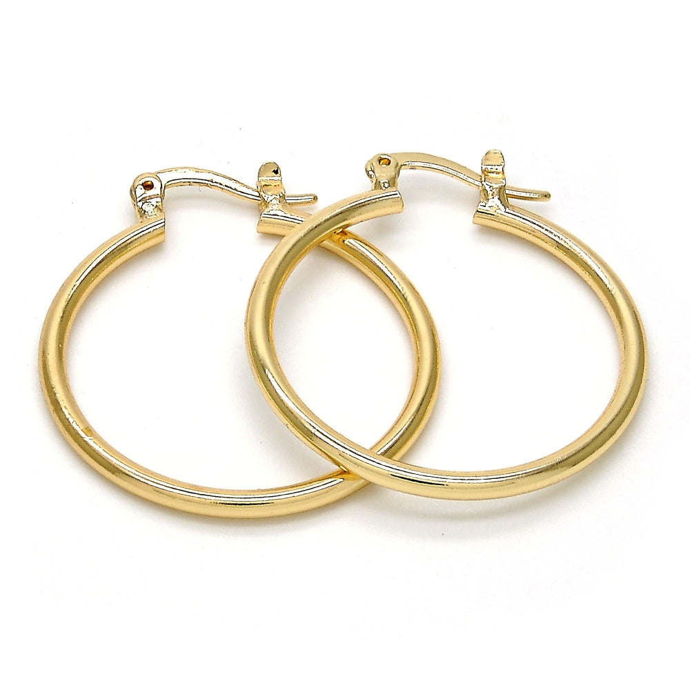 Oro Laminado Medium Hoop, Gold Filled Style Polished, Golden Finish