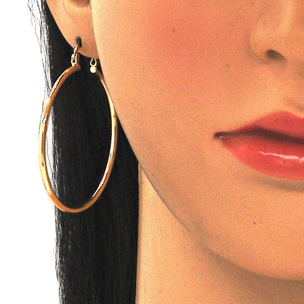 Oro Laminado Medium Hoop, Gold Filled Style Polished, Golden Finish