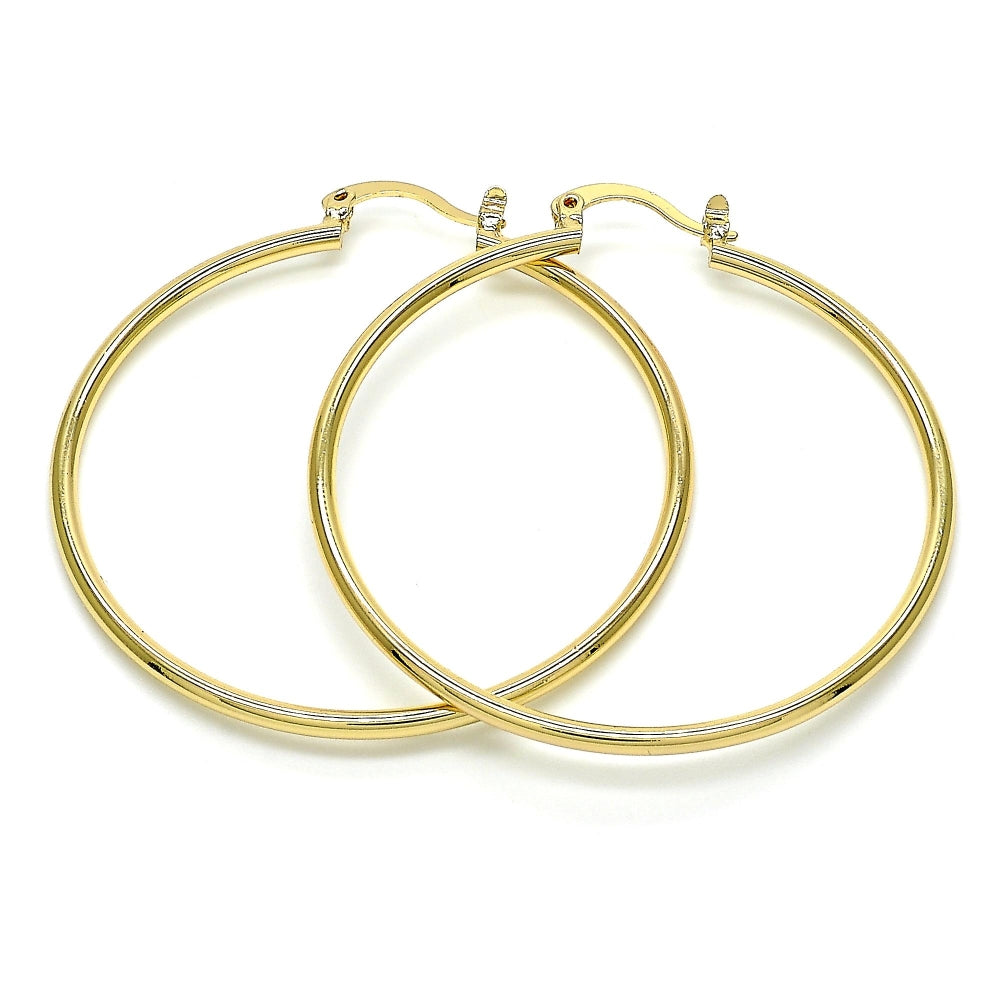 Oro Laminado Medium Hoop, Gold Filled Style Polished, Golden Finish