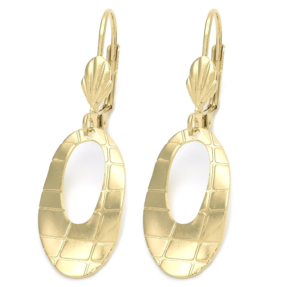 Oro Laminado Dangle Earring, Gold Filled Style Polished, Golden Finish