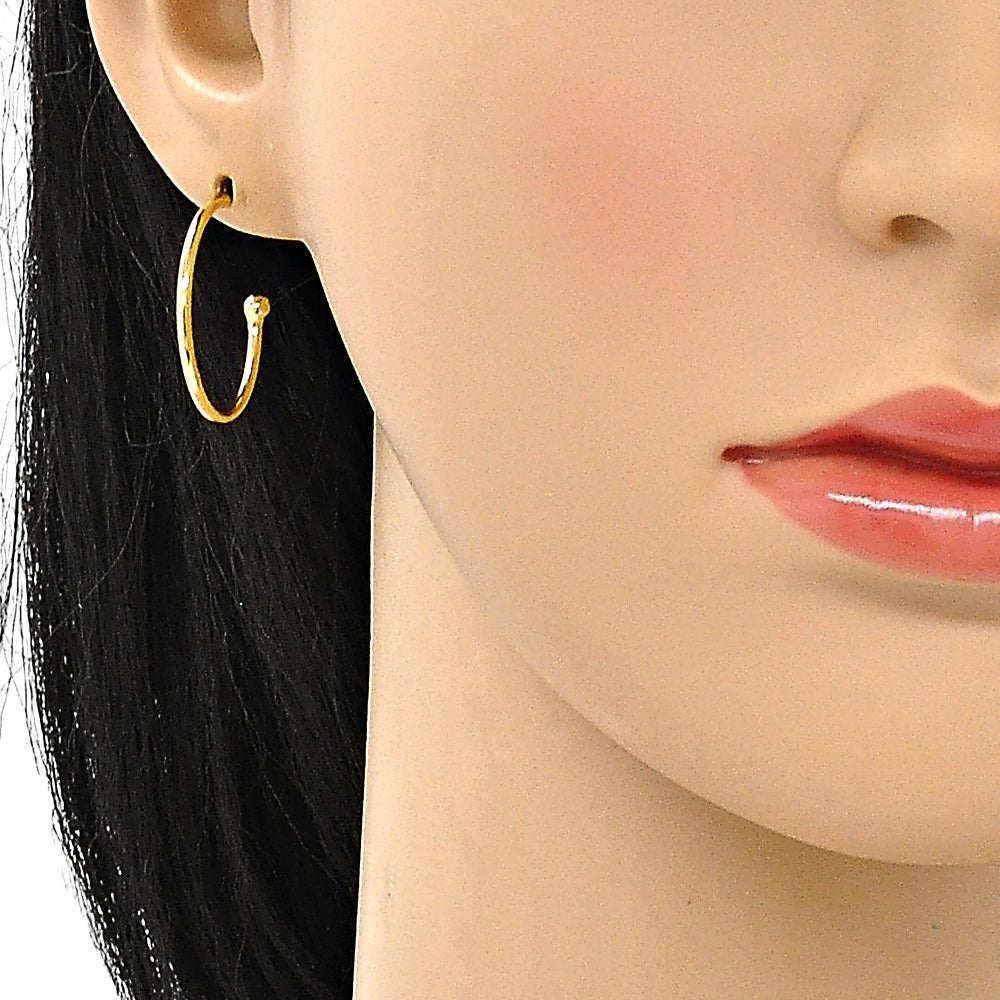 Oro Laminado Medium Hoop, Gold Filled Style Polished, Golden Finish