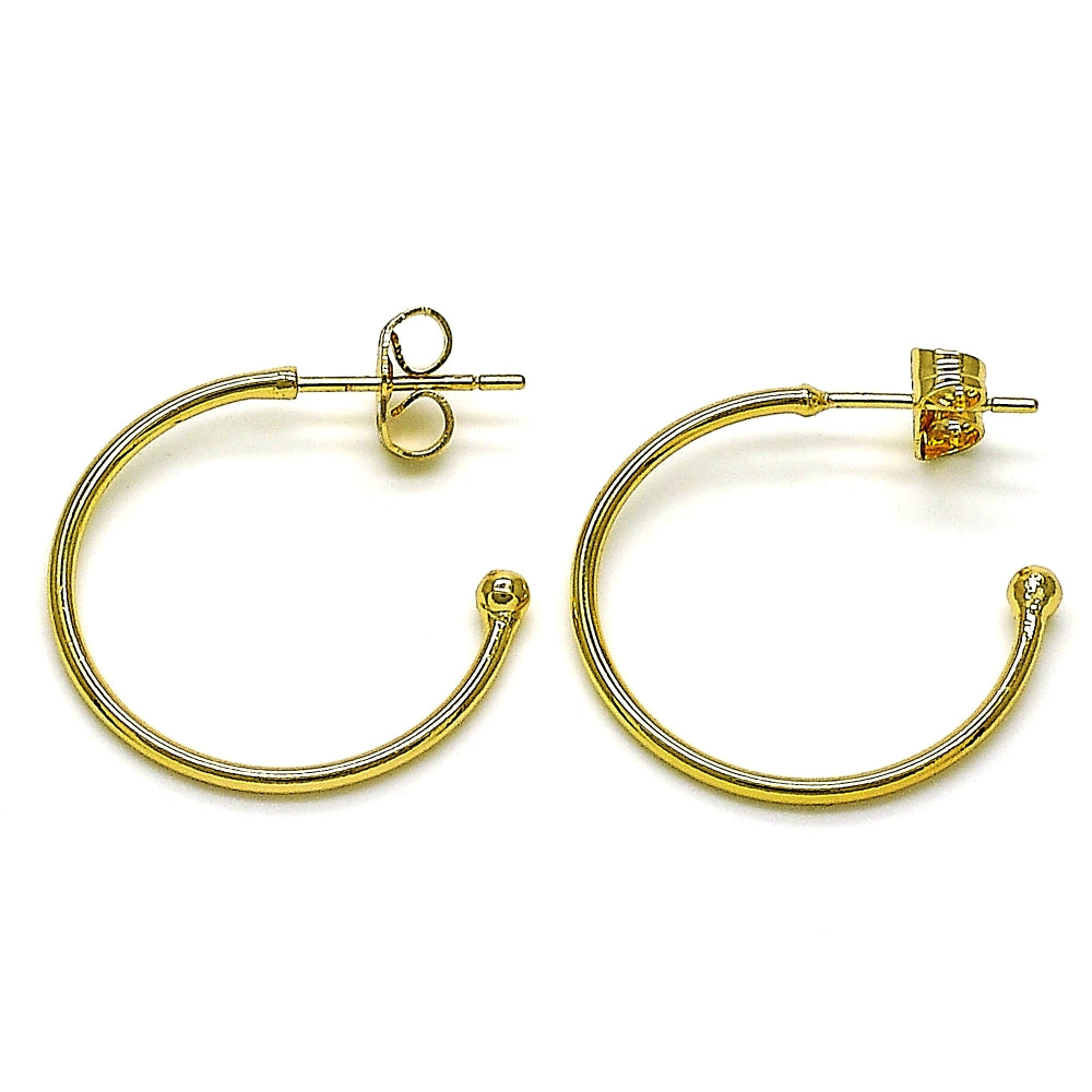 Oro Laminado Medium Hoop, Gold Filled Style Polished, Golden Finish