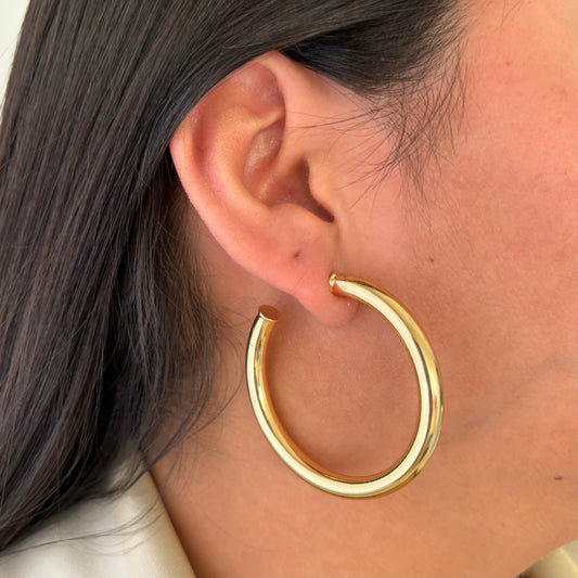 Large Thick Gold Hoops