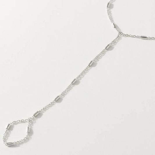 Silver Beaded Hand Chain