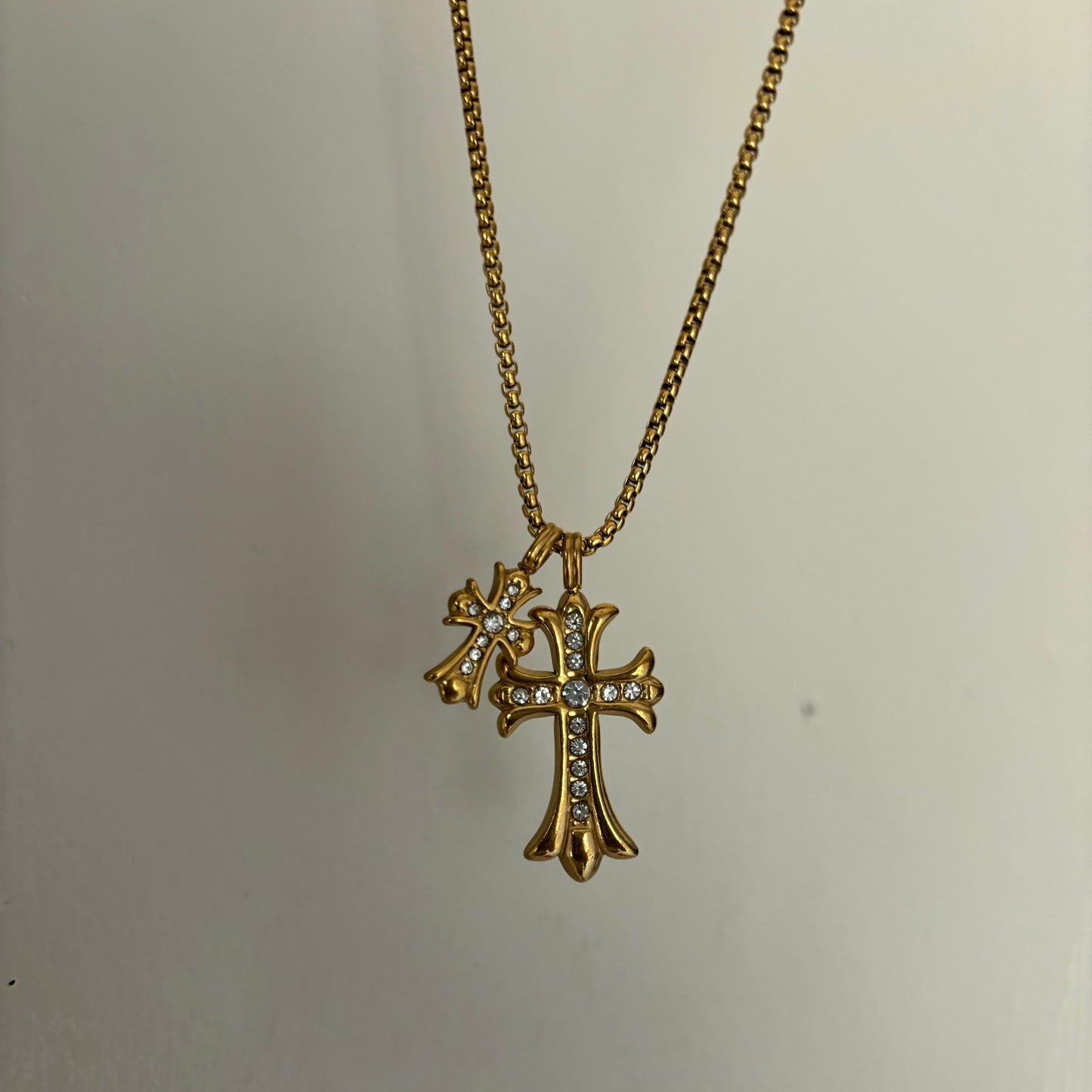 Double Cross Necklace